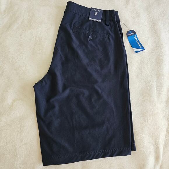 Nautica Men's Navy Blue Classic Fit Quick Dry Shorts - 33 - Picture 3 of 6